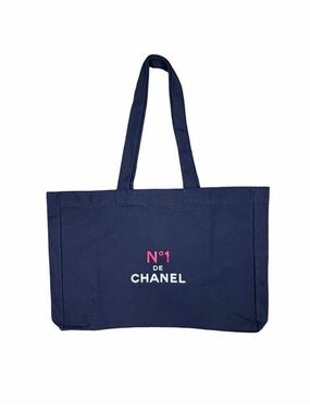 CHANEL Beauty N°1 de Chanel Novelty GWP Black Canvas Tote Bag - 18” x 12.5”